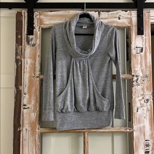 Cozy cowl neck grey sweater